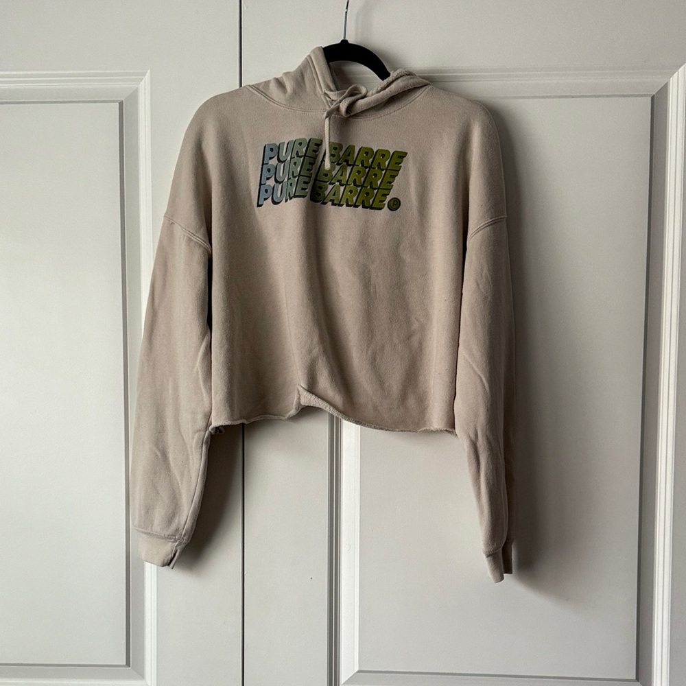 Pure Barre Women's Beige Hoodie Sweater